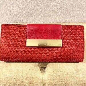 Carmen Steffens Velvet Vintage Red Clutch